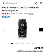 Philips HD7769/00 Grind & Brew Koffiezetapparaat, Witgoed en Apparatuur, Koffiezetapparaten, Afneembaar waterreservoir, Gebruikt