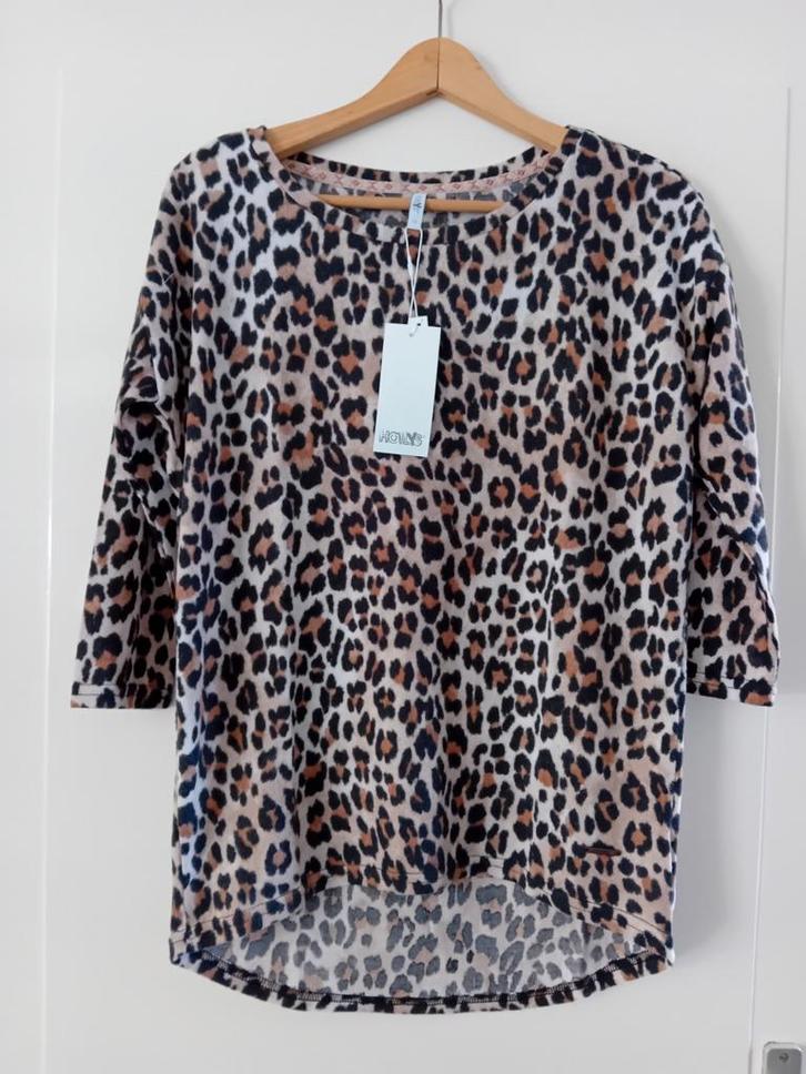 Leuk nieuw shirt met dierenprint, maat XS, Kleding | Dames, T-shirts, Nieuw, Maat 34 (XS) of kleiner, Bruin, Lange mouw, Ophalen of Verzenden