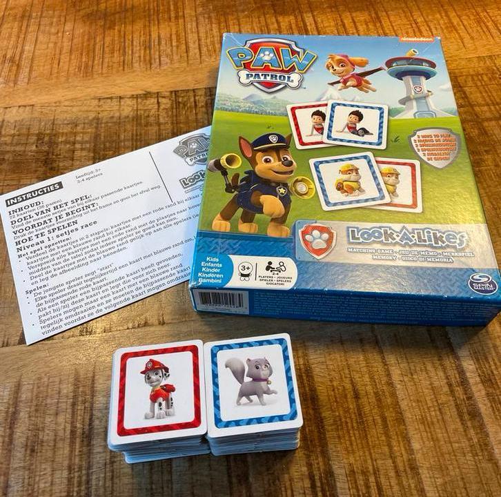 Paw Patrol Memory Spel, Hobby en Vrije tijd, Gezelschapsspellen | Kaartspellen, Zo goed als nieuw, Een of twee spelers, Drie of vier spelers