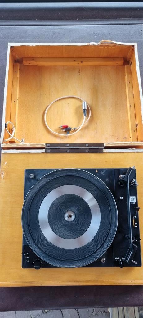 DUAL 1210 Platenspeler in zelfgemaakte houten kast, Audio, Tv en Foto, Platenspelers, Niet werkend, Dual, Ophalen of Verzenden