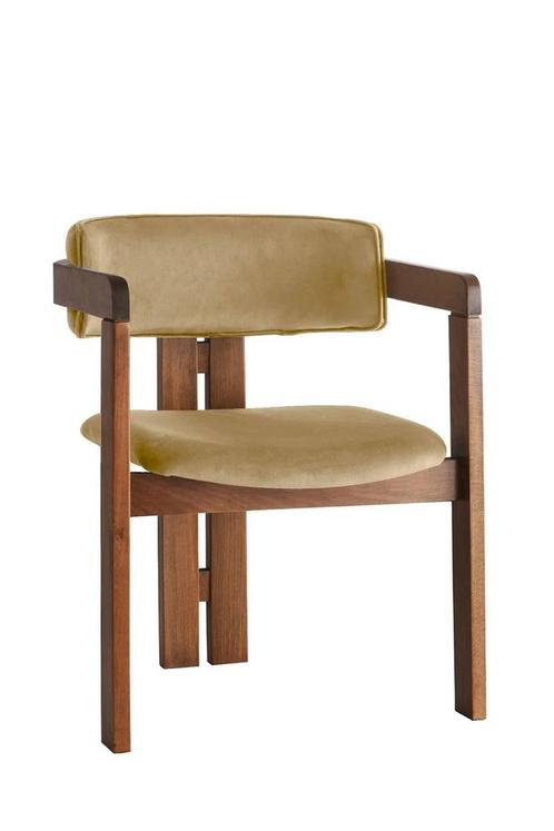 Nieuw in doos; 3x Eetkamerstoel Cozy Velvet Taupe/Walnoot, Huis en Inrichting, Stoelen, Nieuw, Drie, Stof, Overige kleuren, Ophalen of Verzenden