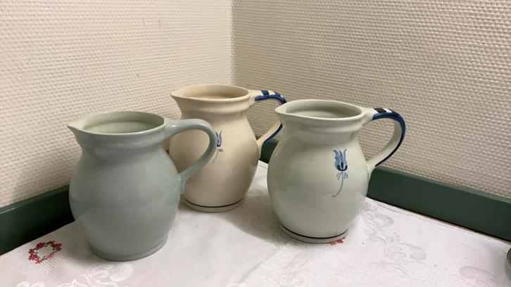 Goedewaagen gouda, 3 melkkannen, waterkan, brocante, Antiek en Kunst, Antiek | Keramiek en Aardewerk, Ophalen of Verzenden