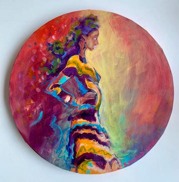‘Here I am’ , rond schilderij beschikbaar voor biedingen