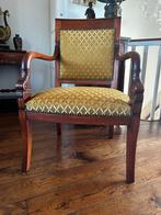 Empire fauteuil, mahonie met gesneden dolfijnenkoppen, Ophalen