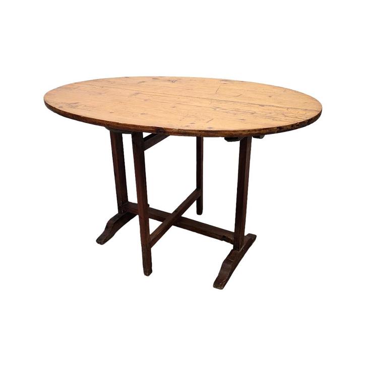 Antiek Frans ovale vigneron tafel, 1e helft 19e eeuw, Antiek en Kunst, Antiek | Meubels | Tafels, Ophalen