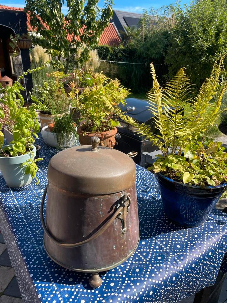 Antieke Koperen Doofpot met Geelkoperen Deksel, Antiek en Kunst, Antiek | Koper en Brons, Koper, Ophalen