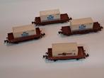 Set met 4 wagons met containerlading n spoor, Hobby en Vrije tijd, Modeltreinen | N-Spoor, Ophalen of Verzenden, Gebruikt, Gelijkstroom
