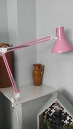 Vintage bureaulamp scharnierlamp roze HCF Denmark, Huis en Inrichting, Lampen | Tafellampen, Ophalen of Verzenden, Zo goed als nieuw