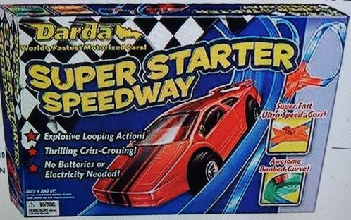 Darda Super Starter Speedway - Art.No.10305 - RARE DARDA SET, Kinderen en Baby's, Speelgoed | Racebanen, Gebruikt, Racebaan, Opwindmechanisme