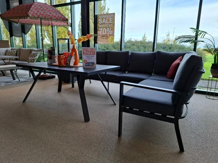 Senja lounge dining set 3-delig Garden Impressions, Tuin en Terras, Tuinsets en Loungesets, Nieuw, Loungeset, Aluminium, 6 zitplaatsen