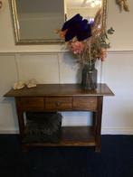 Houten Sidetable met Lade, Huis en Inrichting, Tafels | Sidetables, Ophalen, Gebruikt, 50 tot 100 cm, Eikenhout