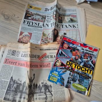 Elfstedentocht kranten en tijdschrift 1985 en 1997 beschikbaar voor biedingen