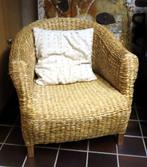 Rieten fauteuil, Huis en Inrichting, Fauteuils, 75 tot 100 cm, Gebruikt, Ophalen of Verzenden, 75 tot 100 cm