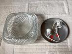 Vintage glazen plafonniere, Ophalen, Gebruikt, Glas, Vintage / retro
