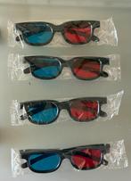 Set van 4 Retro 3D-Brillen (Rood/Blauw)  Nieuw in verpakking, Ophalen of Verzenden, Nieuw