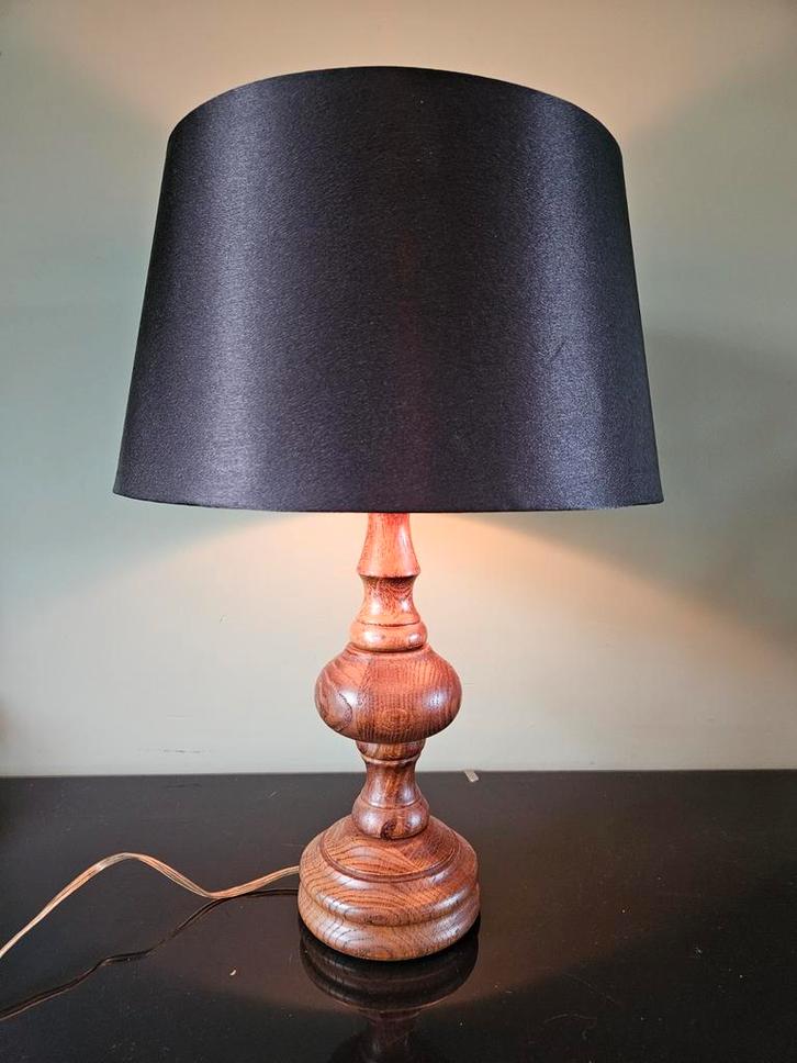 Houten tafellamp / schemerlamp / lampvoet, Huis en Inrichting, Lampen | Tafellampen, Gebruikt, Minder dan 50 cm, Hout, Ophalen of Verzenden
