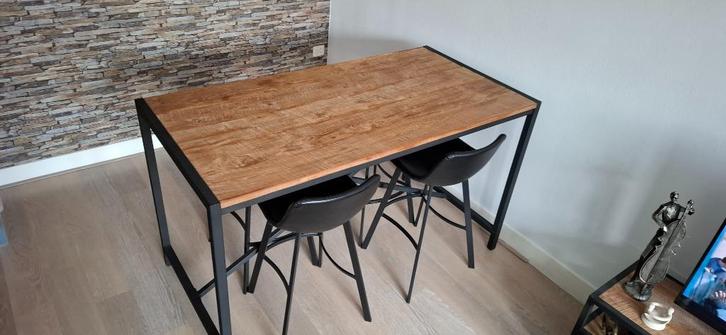 Bartafel met stoelen, Huis en Inrichting, Tafels | Eettafels, Gebruikt, 50 tot 100 cm, 100 tot 150 cm, Vier personen, Rechthoekig