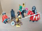 Playmobil setje Ridderwereld 3 poppetjes 2 paarden, Ophalen of Verzenden, Gebruikt, Los playmobil