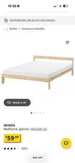 140x200 bed, lattenbodem en matras, Huis en Inrichting, Slaapkamer | Bedden, Ophalen, Overige kleuren, Tweepersoons, 140 cm