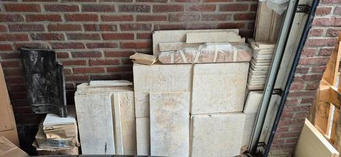 Natuursteen Travertin beige Vloertegels – ca. 7,4 m², Doe-het-zelf en Verbouw, Tegels, Nieuw, Vloertegels, 40 tot 60 cm, 5 tot 10 m²