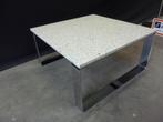 fraaie 90's design koffietafel / salontafel chroom + steen, 50 tot 100 cm, Minder dan 50 cm, 80's, Gebruikt