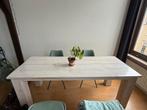 Jorg houten tafel – wit gebeitst – 200 x 77 cm, Huis en Inrichting, Tafels | Eettafels, Ophalen, Gebruikt, 200 cm of meer, 50 tot 100 cm