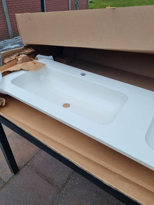 Wastafel wasblad dubbel spoelbak badmeubel badkamer Ink, Huis en Inrichting, Badkamer | Badkamermeubels, Nieuw, Minder dan 100 cm