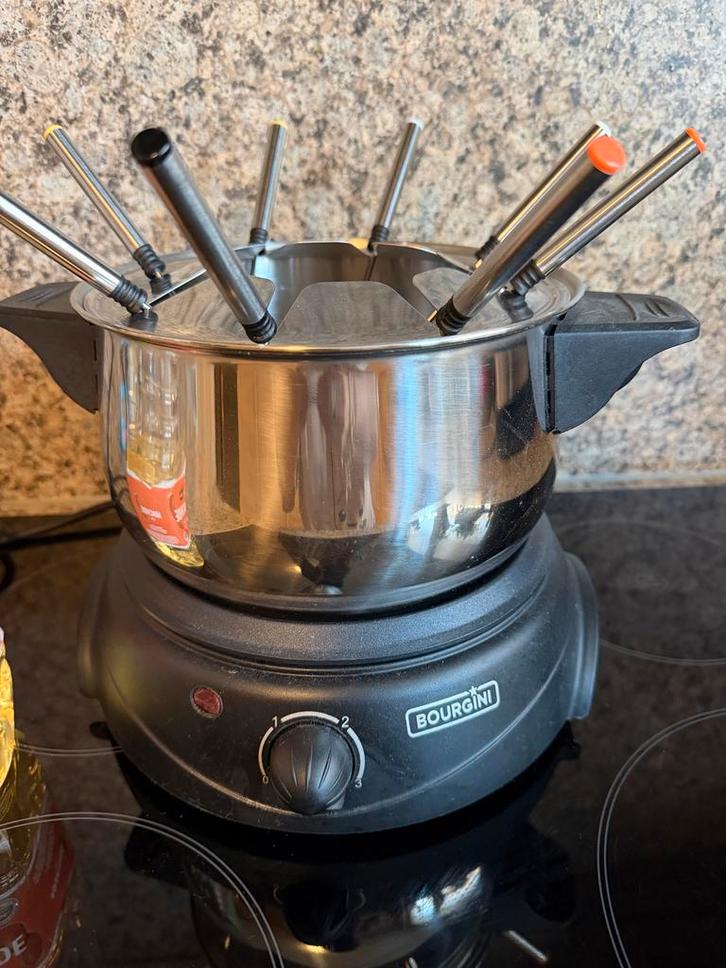 Bourgini fondueset - Compleet!, Witgoed en Apparatuur, Fonduesets, Zo goed als nieuw, Fondueset, Elektrisch, Ophalen