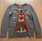 Kersttrui grijs met rudolph, Kinderen en Baby's, Kinderkleding | Maat 134, Ophalen, Zo goed als nieuw, Jongen of Meisje, Trui of Vest