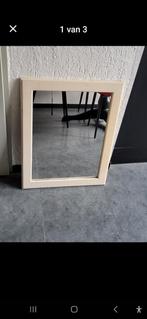 Houten wandspiegel totale afmetingen 66x52/spiegel 40x55 cm, Ophalen, Gebruikt, Minder dan 100 cm, Rechthoekig