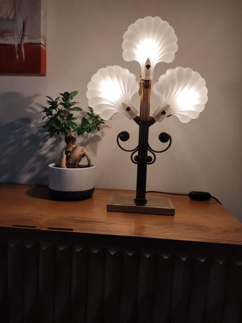 Deknudt tafellamp - België, Huis en Inrichting, Lampen | Tafellampen, Gebruikt, 50 tot 75 cm, Glas, Metaal, Ophalen of Verzenden