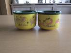 Just Mugs 2 geel-groen 1 ui 1 tomaten soepkommen D11cm H8cm, Huis en Inrichting, Keuken | Servies, Overige typen, Ophalen of Verzenden