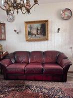 Chesterfield 2-delig echt Leren Bankstel – Bourgondisch Rood, Huis en Inrichting, Ophalen, Gebruikt, Landelijk klassiek, 150 tot 200 cm