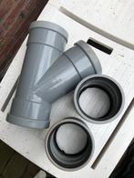 Y-stuk en 2x sok 125 mm, Doe-het-zelf en Verbouw, Buizen en Afvoer, Afvoer, Pvc, Ophalen of Verzenden, Zo goed als nieuw