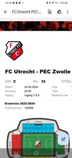 Kaartjes fc Utrecht Pec Zwolle 3 april 2024, Tickets en Kaartjes, April