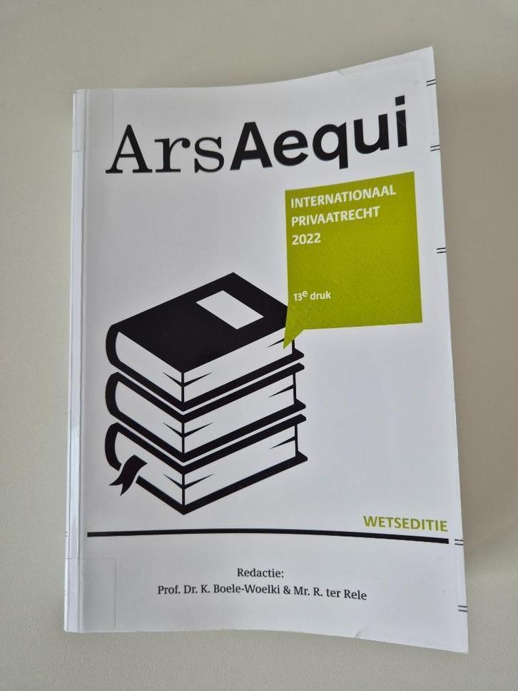 Internationaal Privaatrecht 2022 Wetseditie (Ars Aequi), Boeken, Studieboeken en Cursussen, Gelezen, WO, Alpha, Ophalen