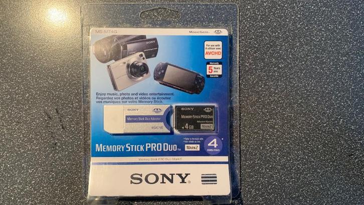 4G SONY Stick Pro Duo Mark 2 NIEUW!, Audio, Tv en Foto, Fotografie | Geheugenkaarten, Nieuw, Memory stick, 4 GB, Fotocamera, Ophalen