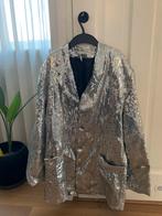 Zilveren paillette jas colbert voor heren maat 52, Maat 52/54 (L), Carnaval, Ophalen of Verzenden, Zo goed als nieuw