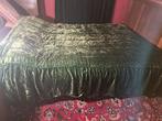 Groene fluwelen bedsprei 180x140cm, Huis en Inrichting, Eenpersoons, Ophalen of Verzenden, Groen, Deken of Dekbed