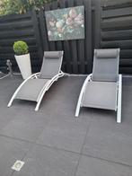 2 Ligstoelen, Tuin en Terras, Ophalen, Gebruikt, Metaal, Verstelbaar