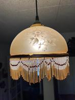 Vintage Herda Hanglamp Bloemen Glas & Brons, Huis en Inrichting, Lampen | Hanglampen, Ophalen, Gebruikt, Glas, Minder dan 50 cm