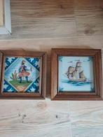 2x Tichelaar Makkum Wandtegels, Huis en Inrichting, Ophalen of Verzenden, Gebruikt, Hout, Minder dan 50 cm