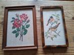 Vintage geborduurde schilderij, Huis en Inrichting, Minder dan 50 cm, Ophalen of Verzenden, Zo goed als nieuw, Minder dan 50 cm