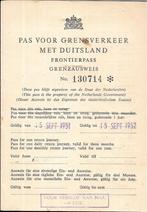 Pas voor grensverkeer met Duitsland  1951, Gebruikt, Ophalen of Verzenden, Paspoort Douane Marechaussee