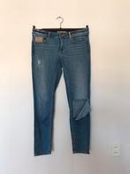 Zara basic denim 38 1975 scheuren gaten donkerblauw egf, Blauw, Zara, Ophalen of Verzenden, Zo goed als nieuw