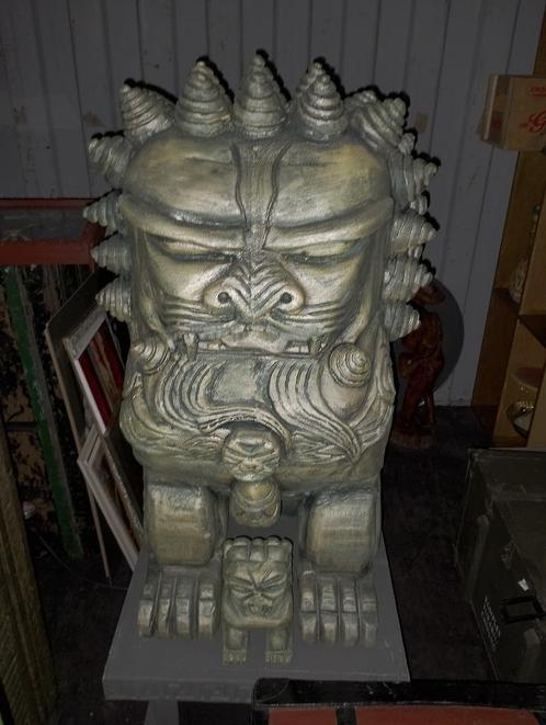 Aziatische Foo dogs, tempelleeuwen, Shi,s 1.5 meter uniek, Antiek en Kunst, Kunst | Niet-Westerse kunst, Ophalen