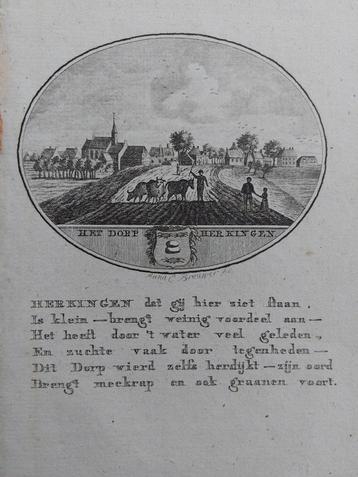 17 / Herkingen Dirksland Gravure 18e eeuw Ollefen en Bakker beschikbaar voor biedingen