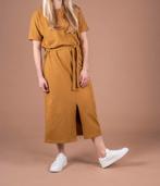 Lange mosterd gele jurk met ceintuur | Maat XL, Geel, Maat 46/48 (XL) of groter, Ophalen of Verzenden, Zo goed als nieuw