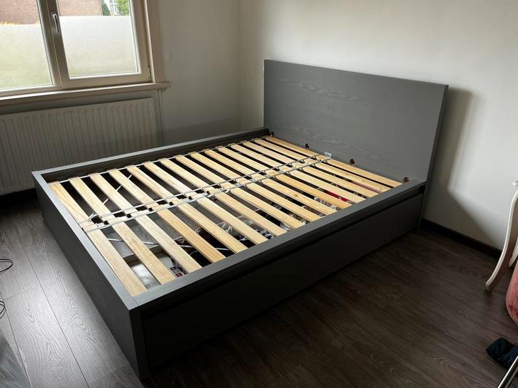 Tweepersoonsbed IKEA Malm 160x200 2 lades, Huis en Inrichting, Slaapkamer | Bedden, Zo goed als nieuw, Tweepersoons, 160 cm, 200 cm