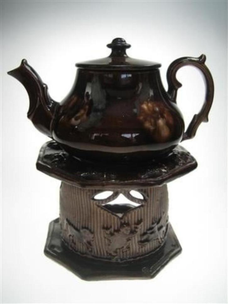 Polychroom Glazuur antieke theepot ca. 1910, Antiek en Kunst, Antiek | Keramiek en Aardewerk, Verzenden